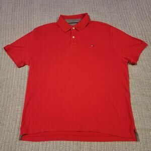Red Tommy Hilfiger Polo Shirt